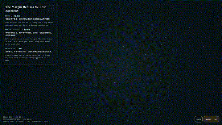 Animated preview for The Margin Refuses to Close