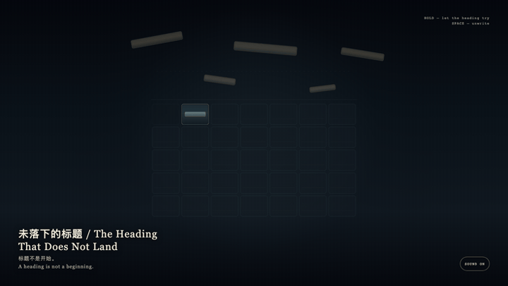 Animated preview for The Heading That Does Not Land